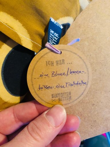 Upcycling: Etikett "ich war"