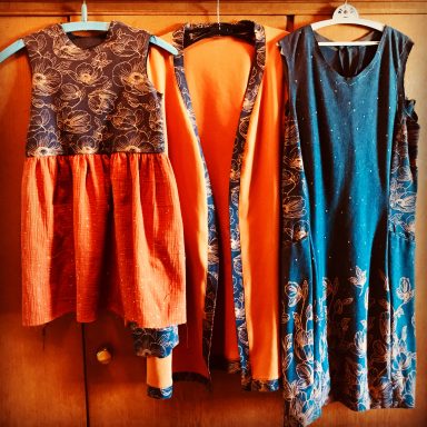 Unikat: festliches Outfit mit passendem Kinderkleid